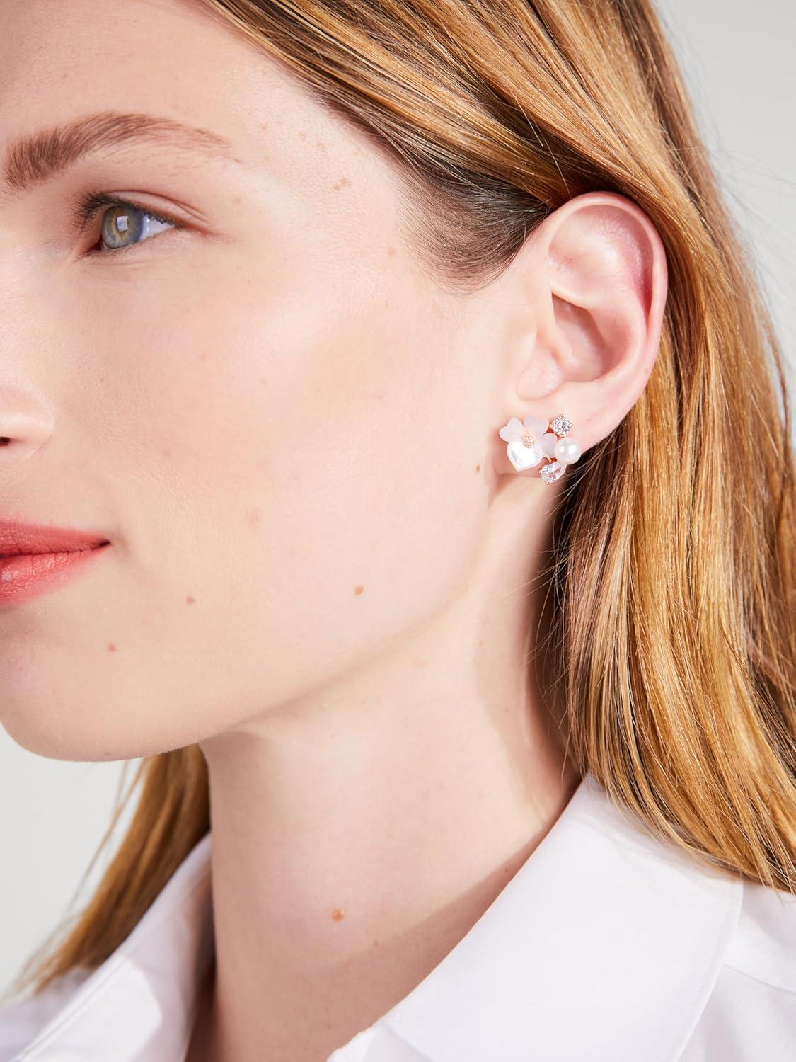 image:imagekate spade new york Precious Pansy Cluster EarringsWhite Multi Studs