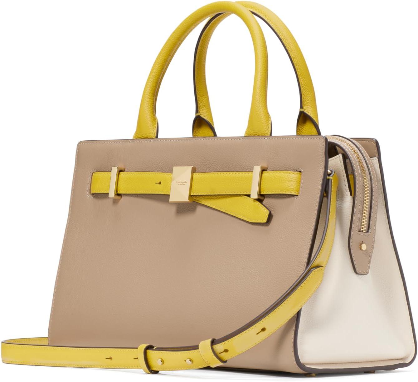 image:imagekate spade new york womens Deco Pebbled Leather Medium SatchelColorblocked Tigers Eye Multi