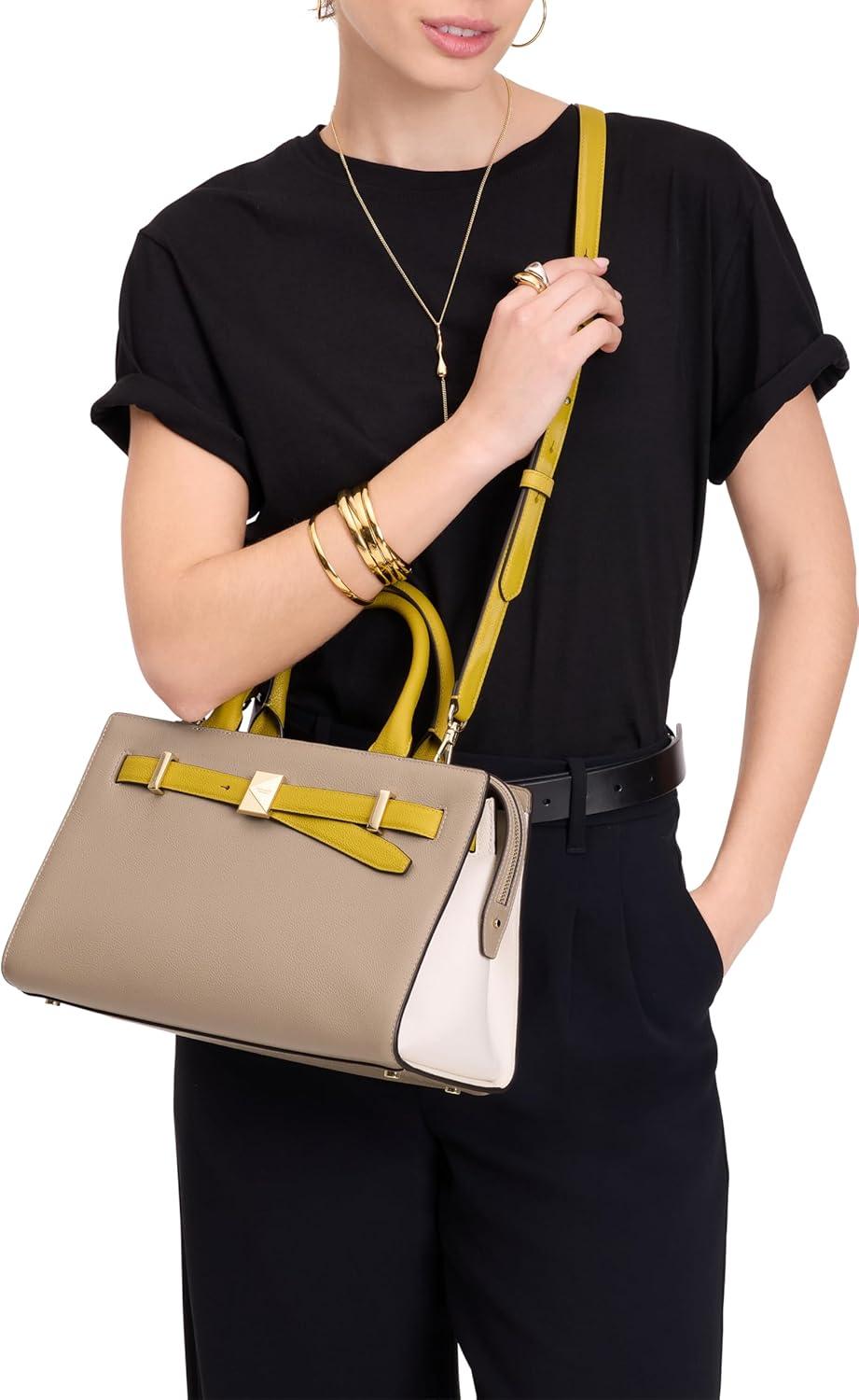 image:imagekate spade new york womens Deco Pebbled Leather Medium SatchelColorblocked Tigers Eye Multi