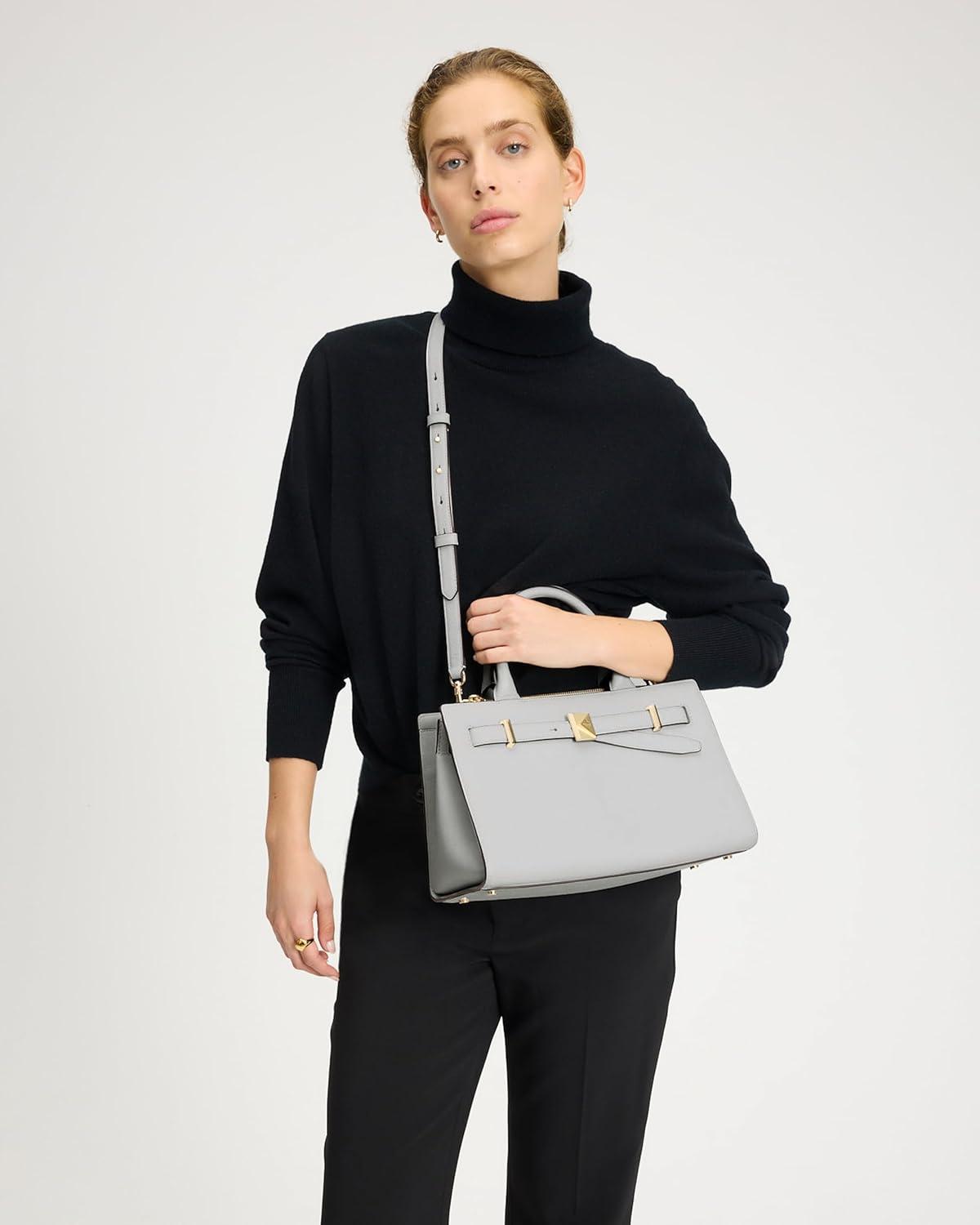 image:imagekate spade new york womens Deco Pebbled Leather Medium SatchelStone Path