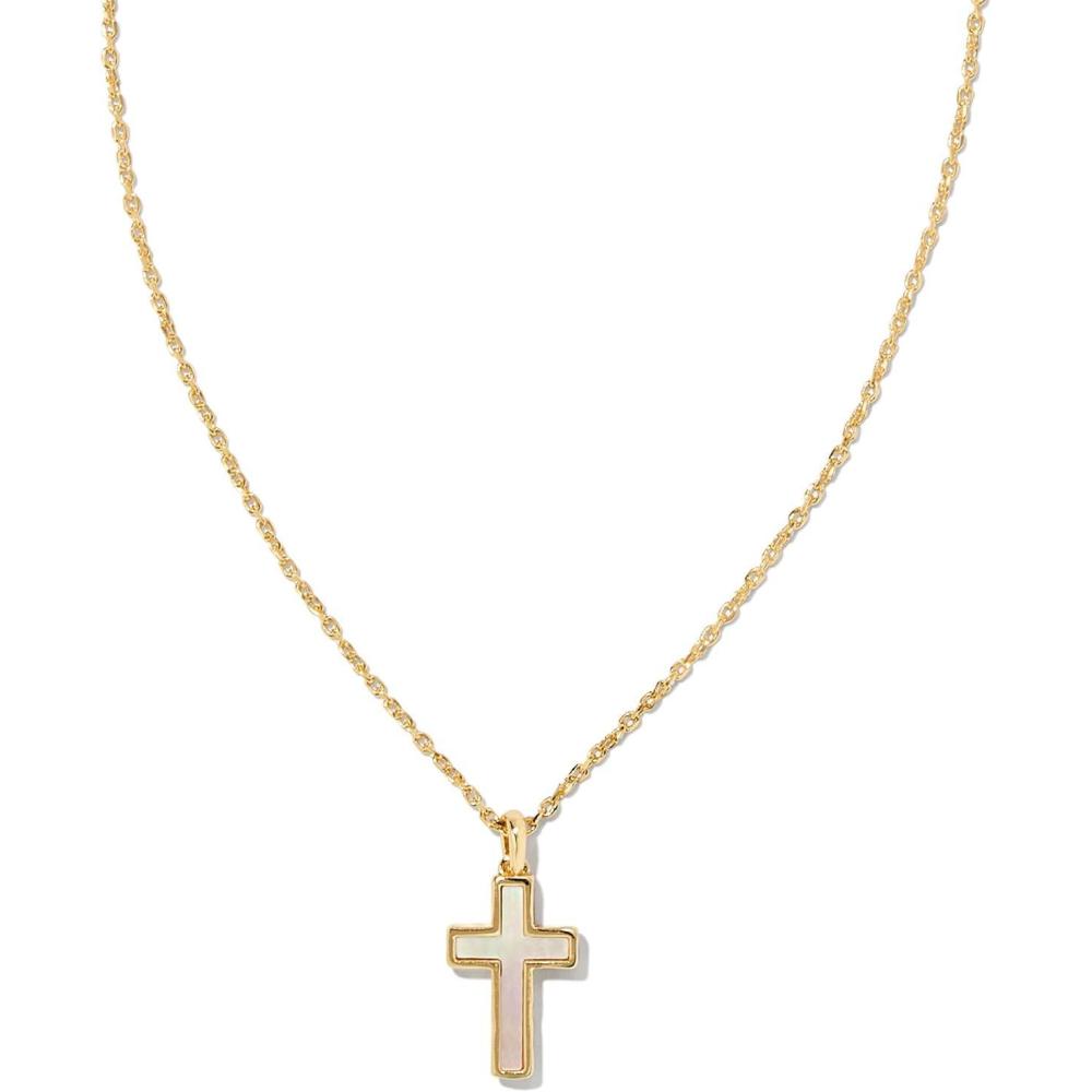 image:imageKendra Scott Cross Crystal Pendant Necklace Fashion Jewelry for WomenGOLD IVORY MOTHER OF PEARL