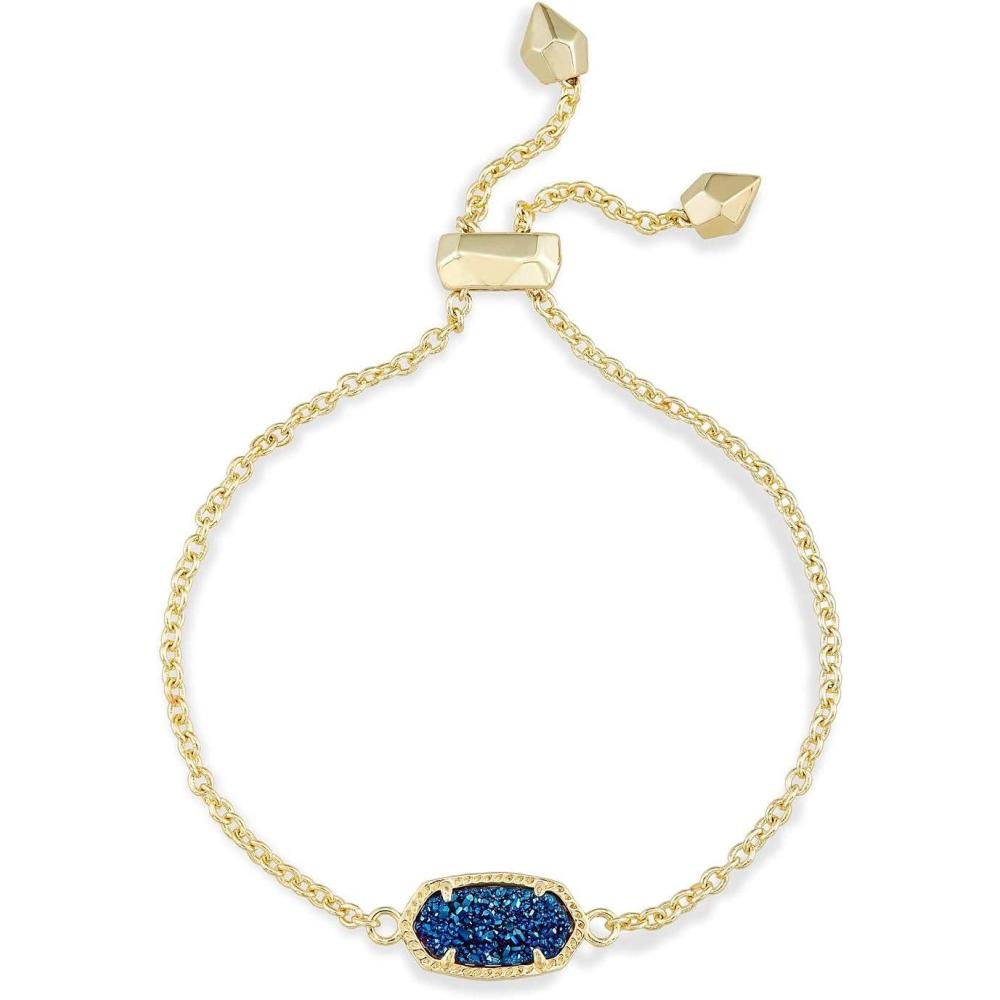 image:imageKendra Scott Elaina Adjustable Chain Bracelet for Women Fashion Jewelry GoldPlatedGOLD BLUE DRUSY