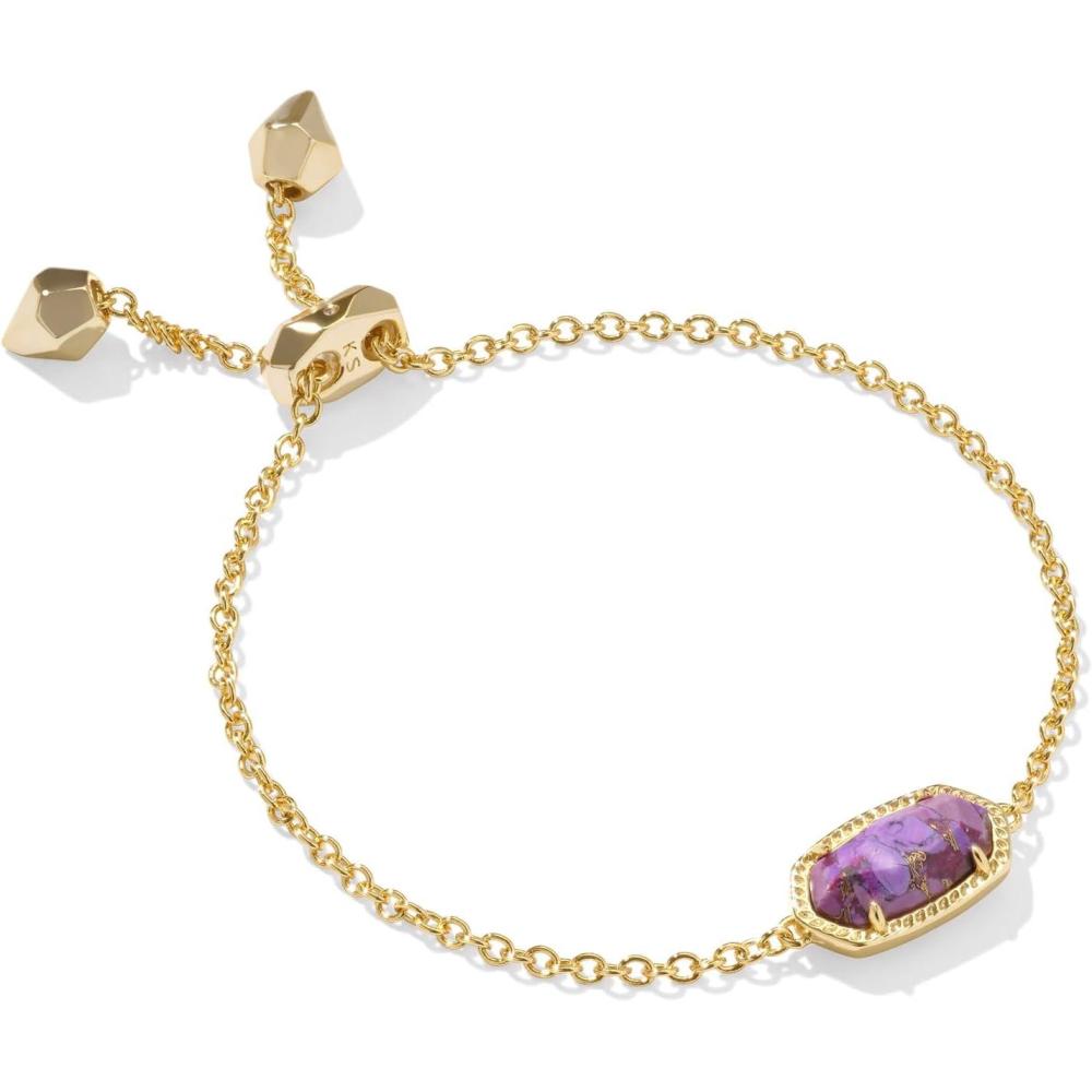 image:imageKendra Scott Elaina Adjustable Chain Bracelet for Women Fashion Jewelry GoldPlatedGOLD BRONZED VEINED VIOLET MAGNESITE