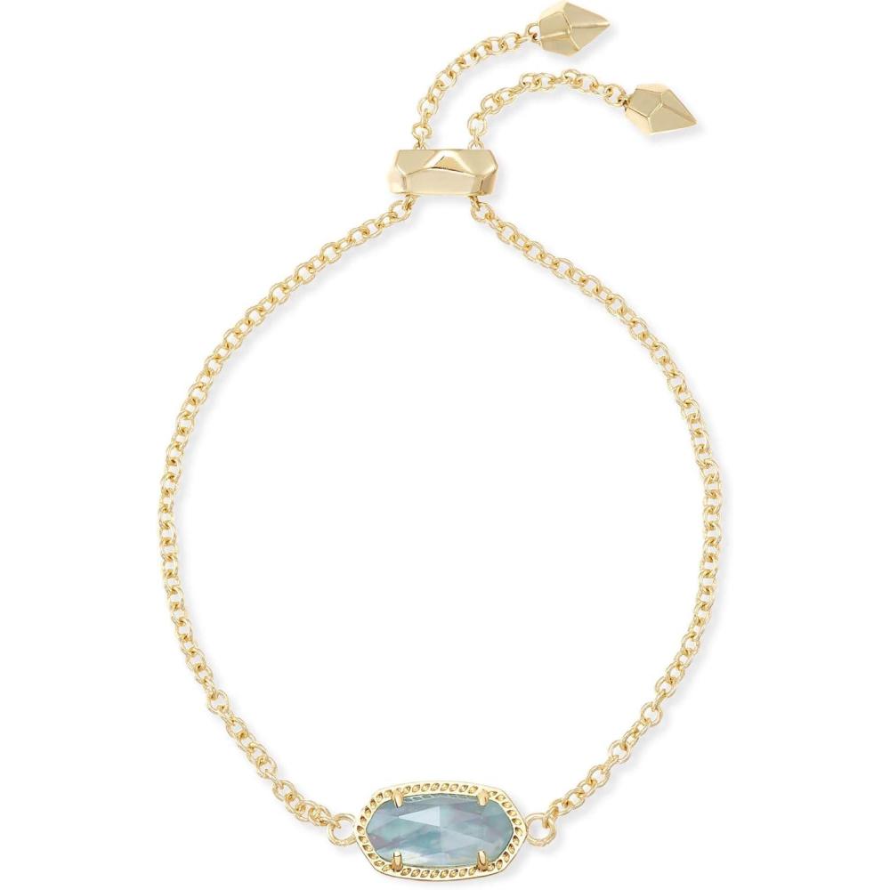 image:imageKendra Scott Elaina Adjustable Chain Bracelet for Women Fashion Jewelry GoldPlatedGOLD LIGHT BLUE ILLUSION