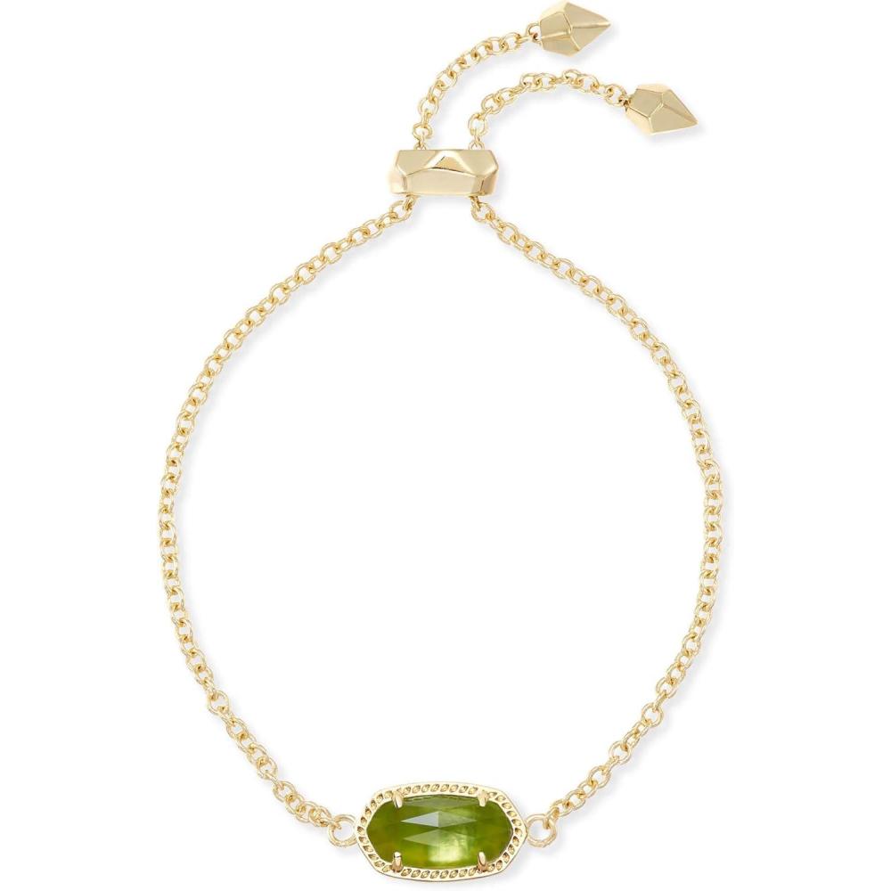 image:imageKendra Scott Elaina Adjustable Chain Bracelet for Women Fashion Jewelry GoldPlatedGOLD PERIDOT ILLUSION