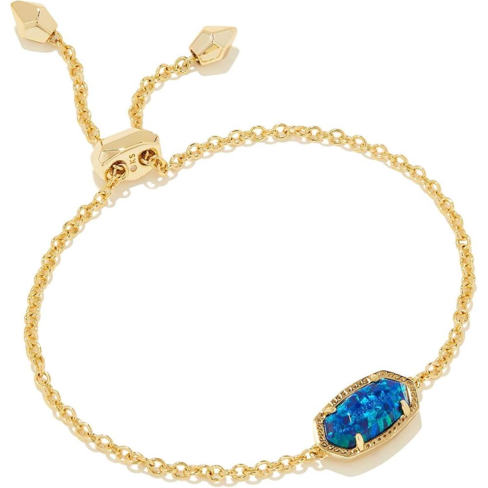 image:imageKendra Scott Elaina Adjustable Chain Bracelet for Women Fashion Jewelry GoldPlatedGold Cobalt Blue Kyocera Opal