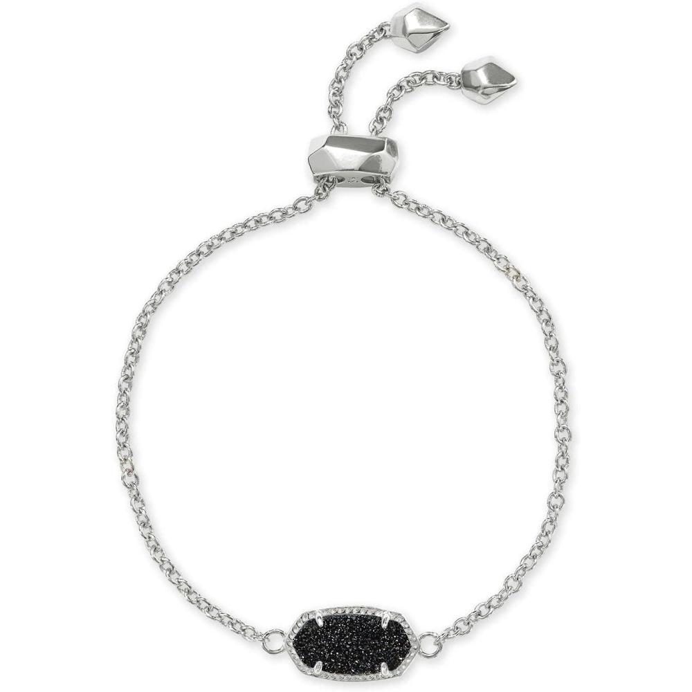 image:imageKendra Scott Elaina Adjustable Chain Bracelet for Women Fashion Jewelry GoldPlatedRHODIUM BLACK DRUSY