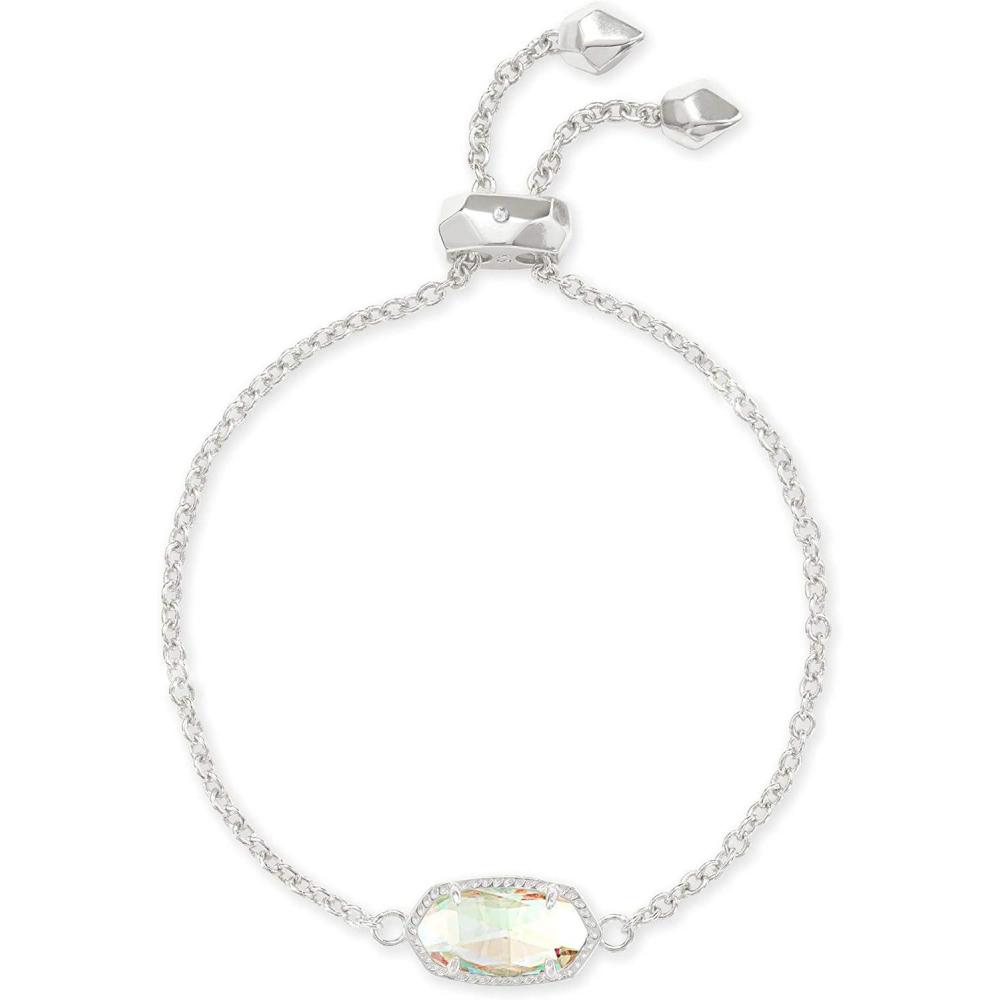image:imageKendra Scott Elaina Adjustable Chain Bracelet for Women Fashion Jewelry GoldPlatedRHODIUM IRIDESCENT DICHROIC GLASS