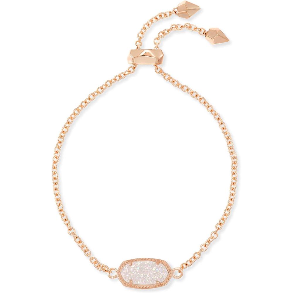 image:imageKendra Scott Elaina Adjustable Chain Bracelet for Women Fashion Jewelry GoldPlatedROSE GOLD IRIDESCENT DRUSY