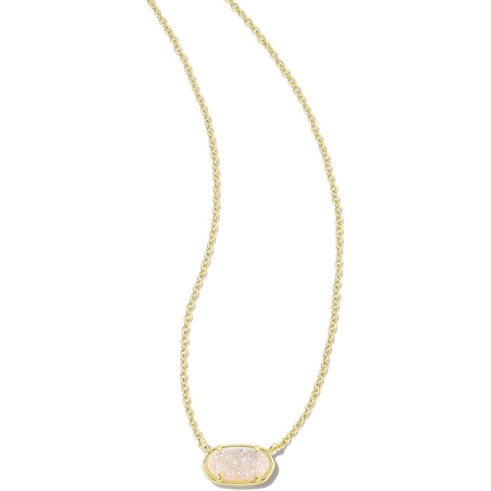 image:imageKendra Scott Grayson Stone Pendant Necklace Brass Construction 14K Gold Plating Lobster ClaspGOLD IRIDESCENT DRUSY
