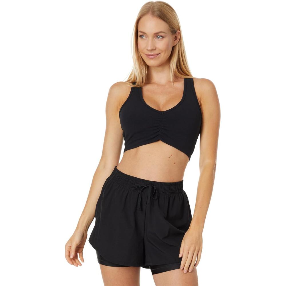 image:imageSPLITS59 Womens Airweight Light Support Bra with RuchingBlack