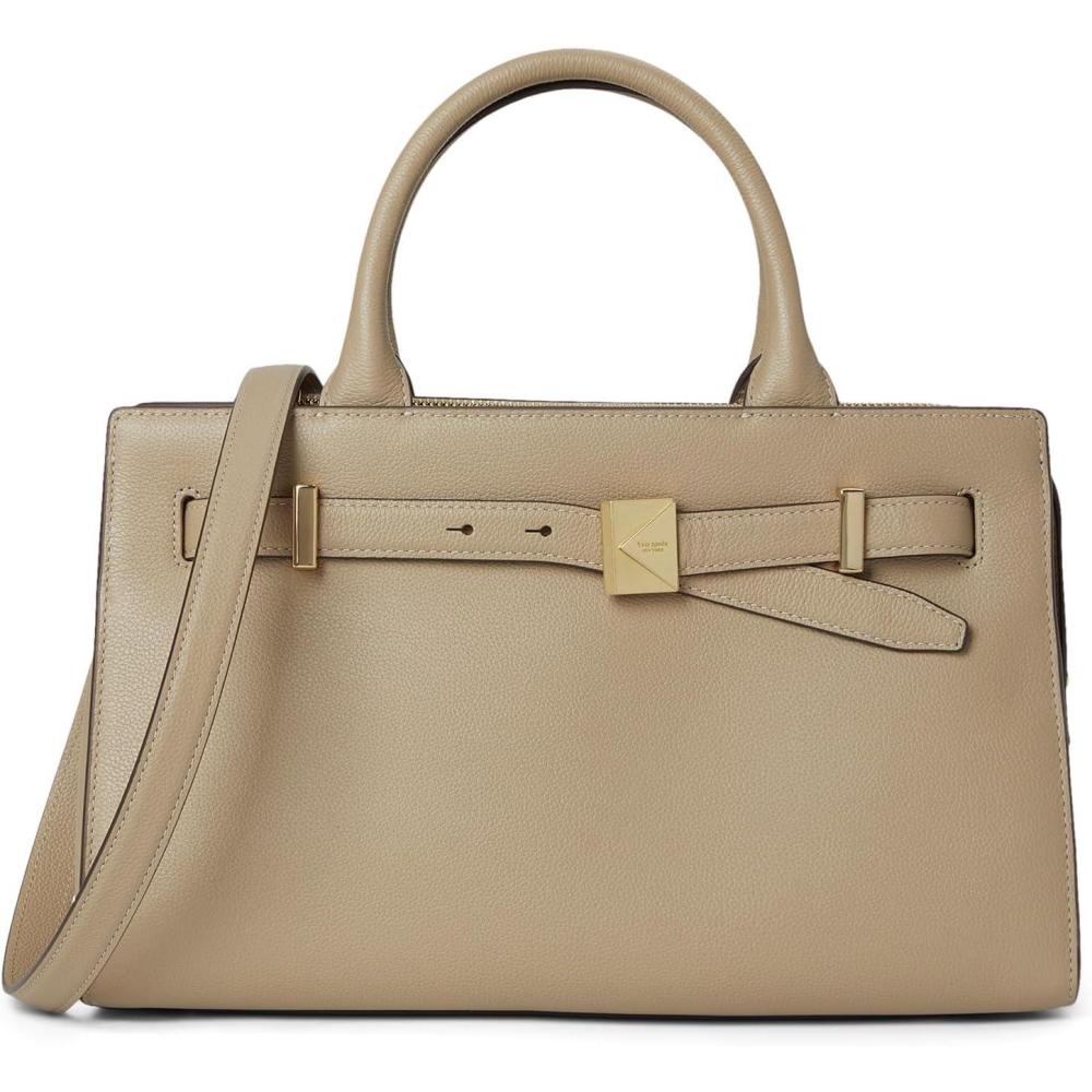 image:imagekate spade new york womens Deco Pebbled Leather Medium SatchelTimeless Taupe