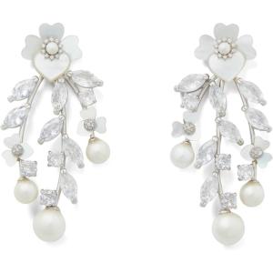kate spade new york Precious Pansy Cluster Earrings(Cream/Silver Chandelier)