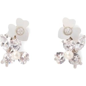 kate spade new york Precious Pansy Cluster Earrings(Cream/Silver Studs)