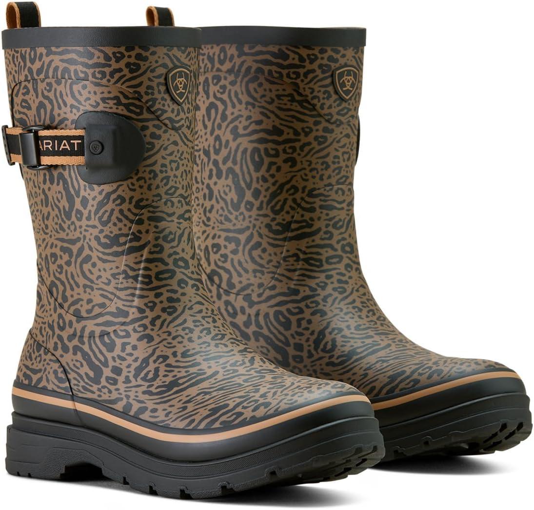 image:imageARIAT womens Kelmarsh Mid Rubber BootOcelot Print