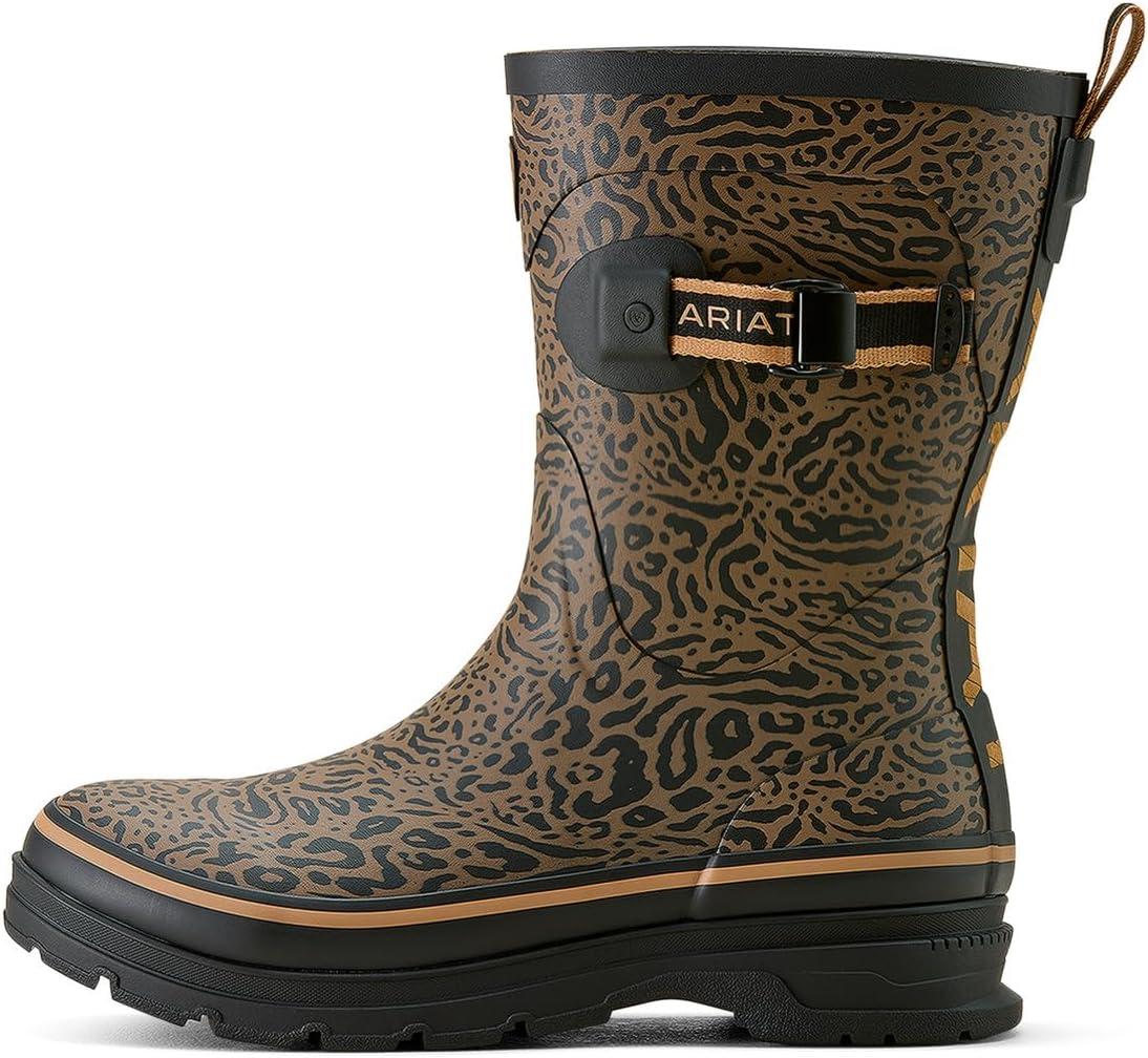 image:imageARIAT womens Kelmarsh Mid Rubber BootOcelot Print