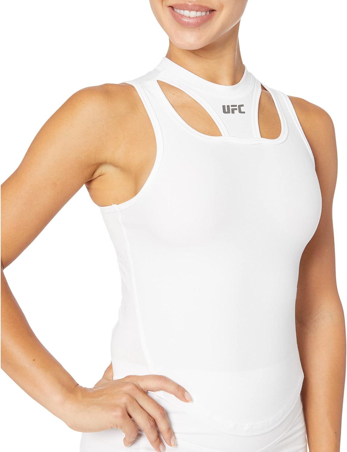 image:imageUFC Sleeveless Cutout Workout Top for Women Blended Fabric Sleeveless Design Cutout DetailingWhite