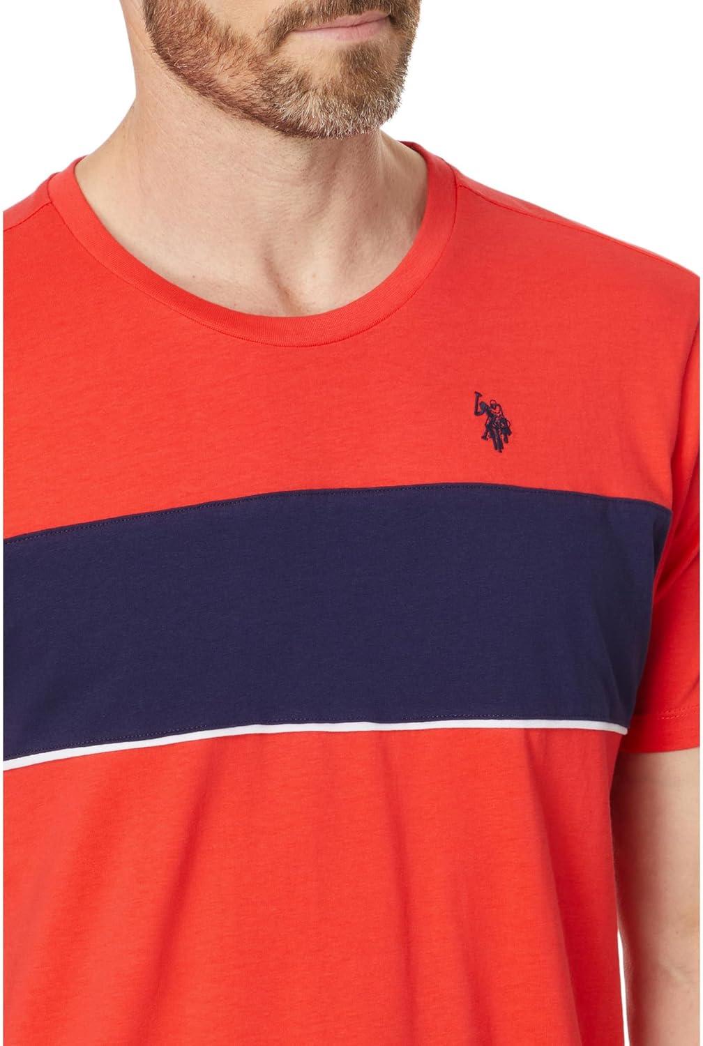 image:imageUS Polo Assn Mens Short Sleeve Colorblock Stripe Crew Neck Jersey Tee ShirtBarberry