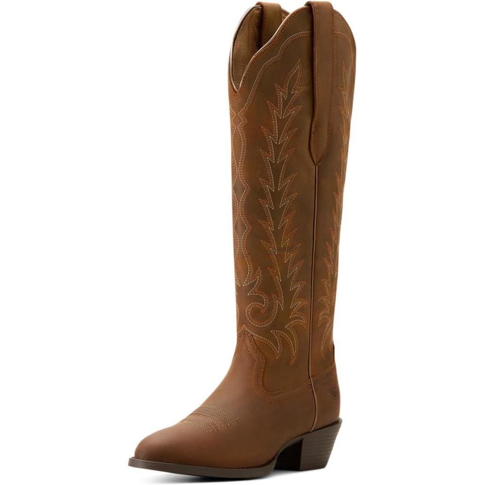 image:imageARIAT womens Heritage R Toe Tall Stretchfit Western BootDistressed Brown