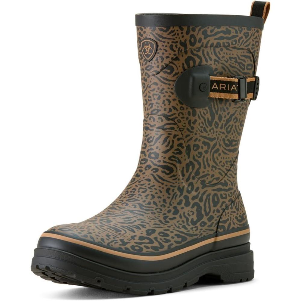 image:imageARIAT womens Kelmarsh Mid Rubber BootOcelot Print