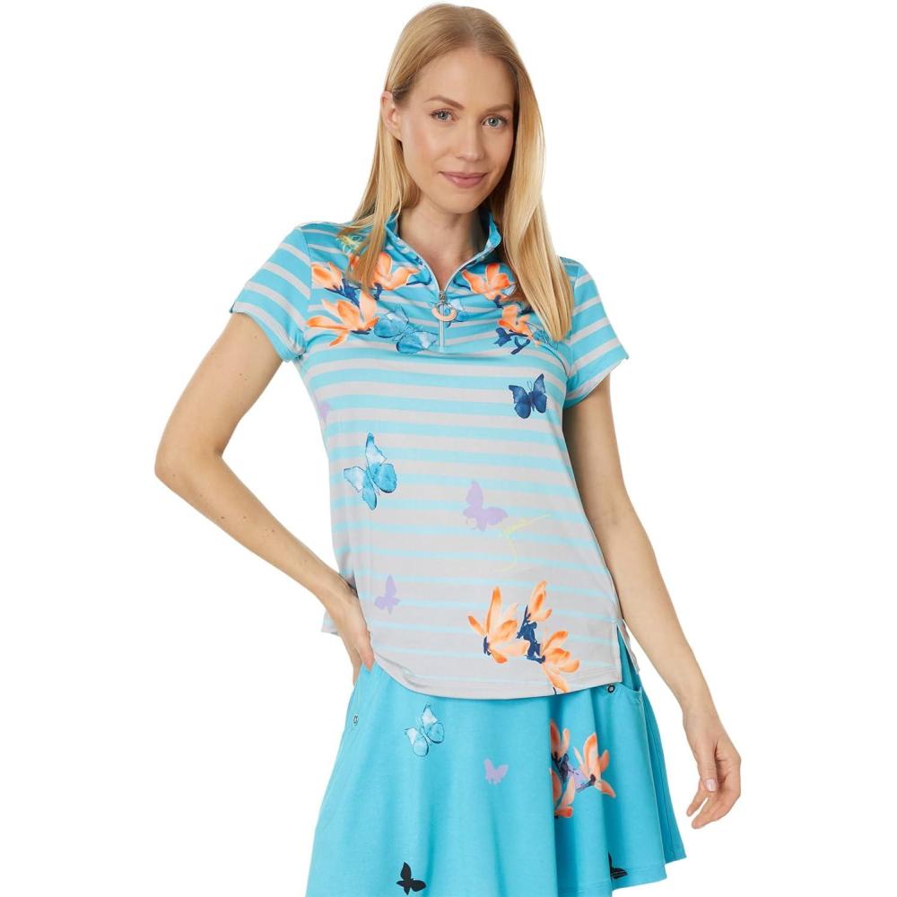 image:imageJamie Sadock Papillon Print TopCadiz Blue