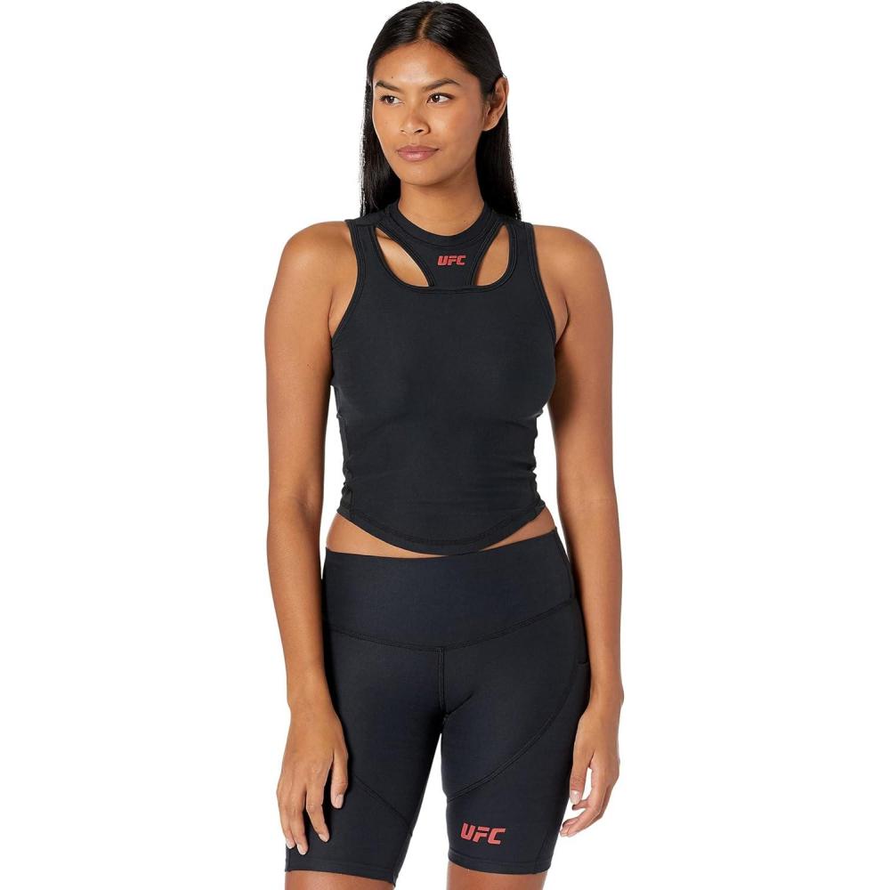 image:imageUFC Sleeveless Cutout Workout Top for Women Blended Fabric Sleeveless Design Cutout DetailingBlack