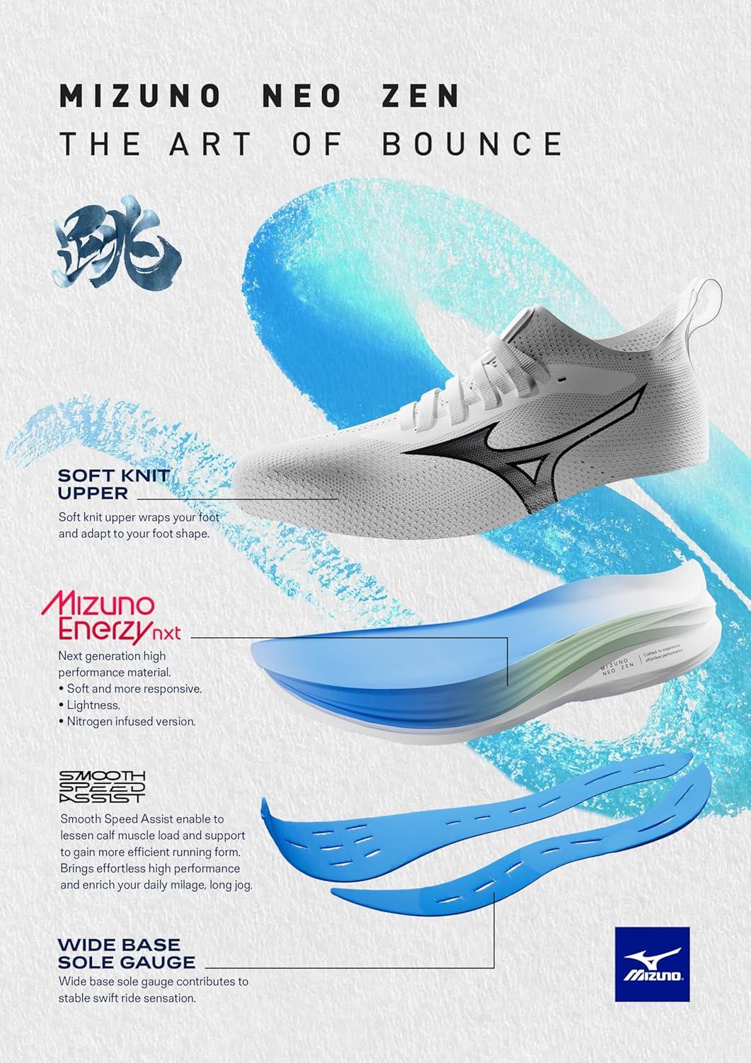 image:imageMizuno Mens Mens Neo Zen Running ShoeNimbus Cloudwhite
