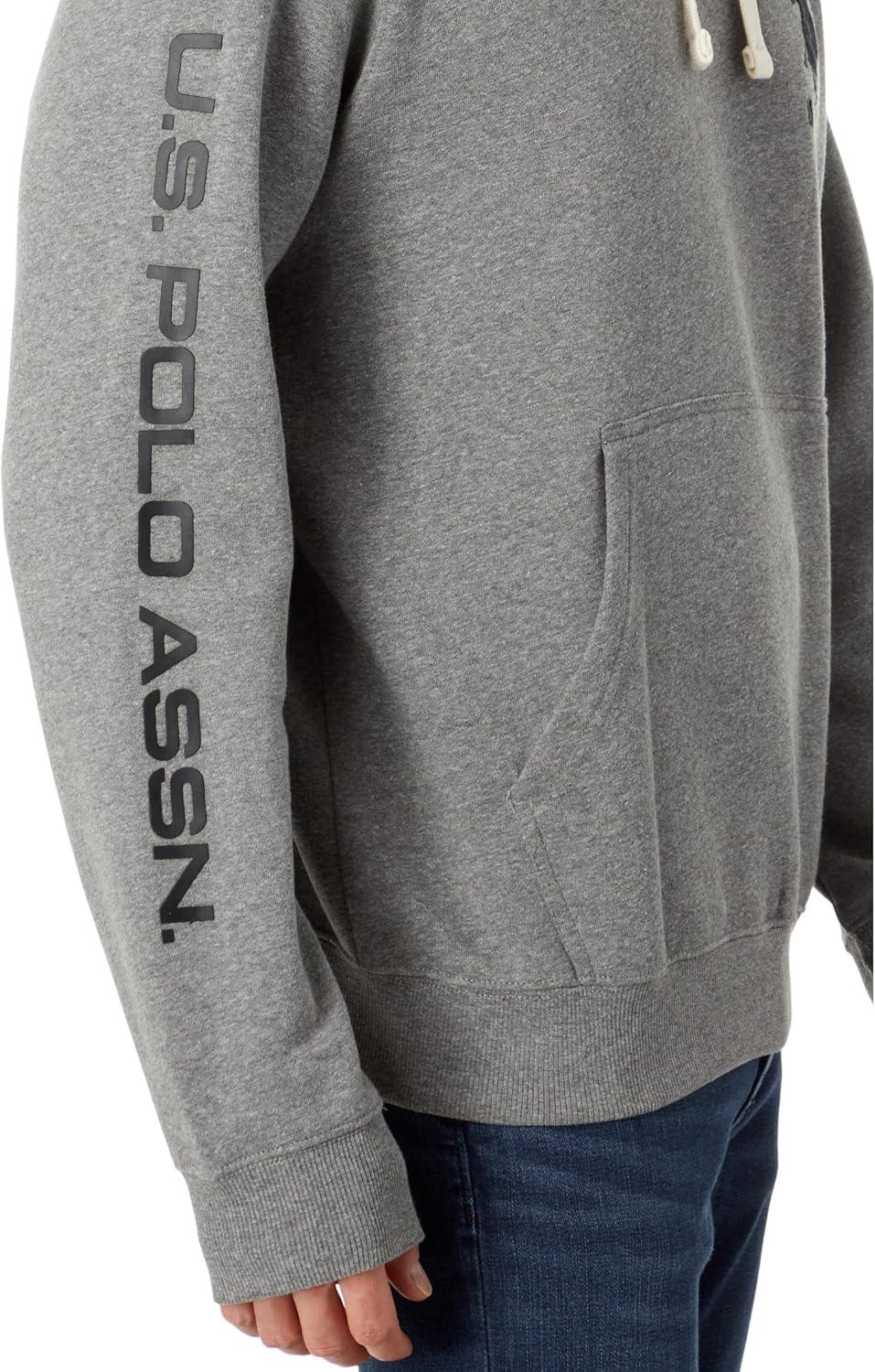 image:imageUS Polo Assn Big Pony Pullover Fleece Hoodie Campus Heather Gray 2XL