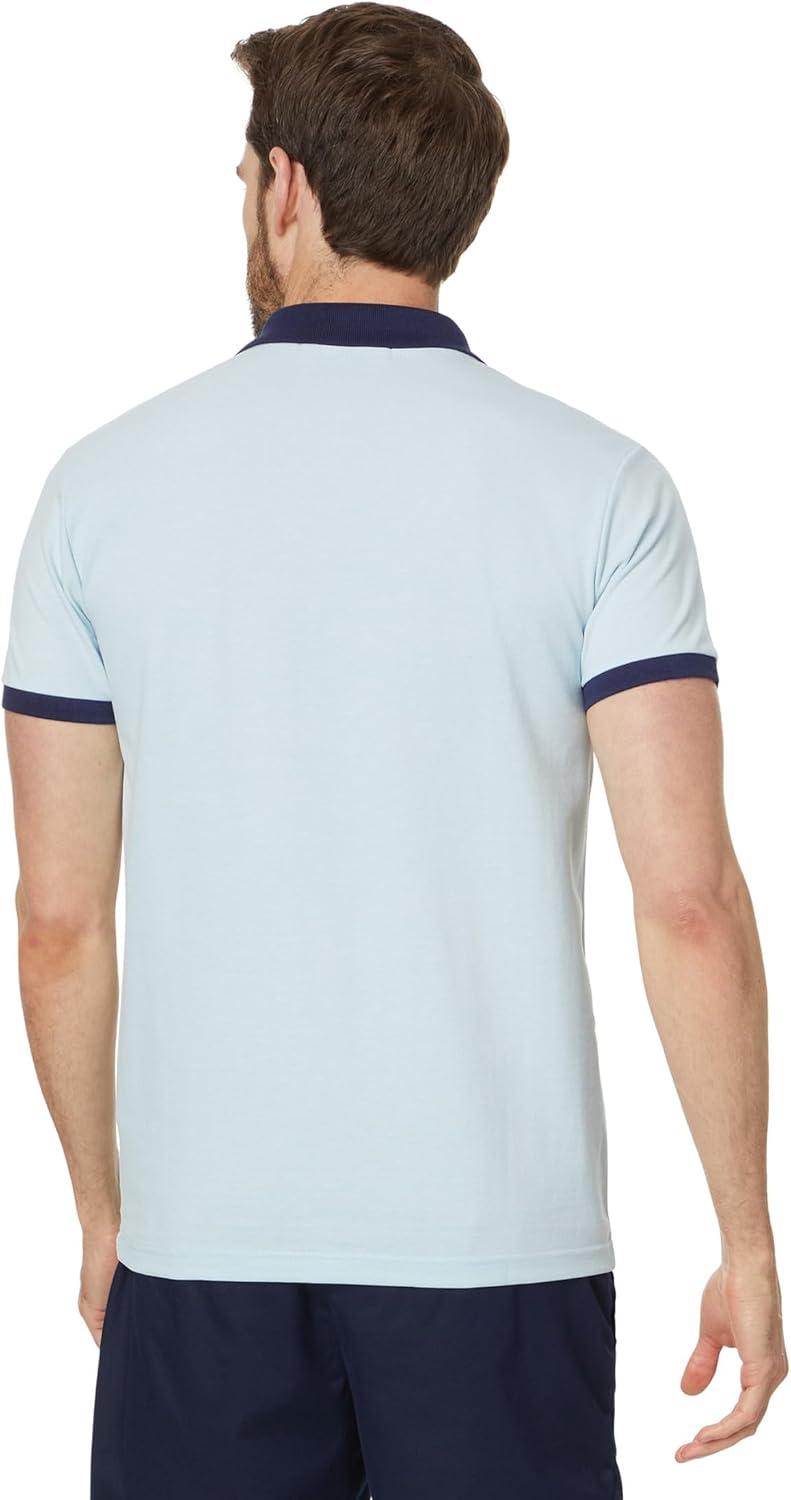 image:imageUS Polo Assn Mens Short Sleeve Slim Fit Printed Chest Stripe Pique Polo ShirtTahoe Blue Heather
