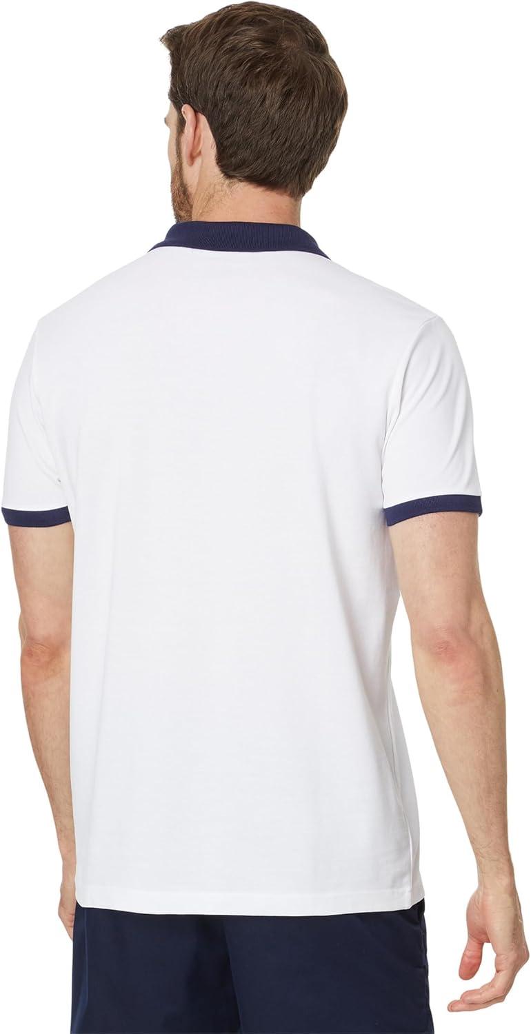 image:imageUS Polo Assn Mens Short Sleeve Slim Fit Printed Chest Stripe Pique Polo ShirtWhite