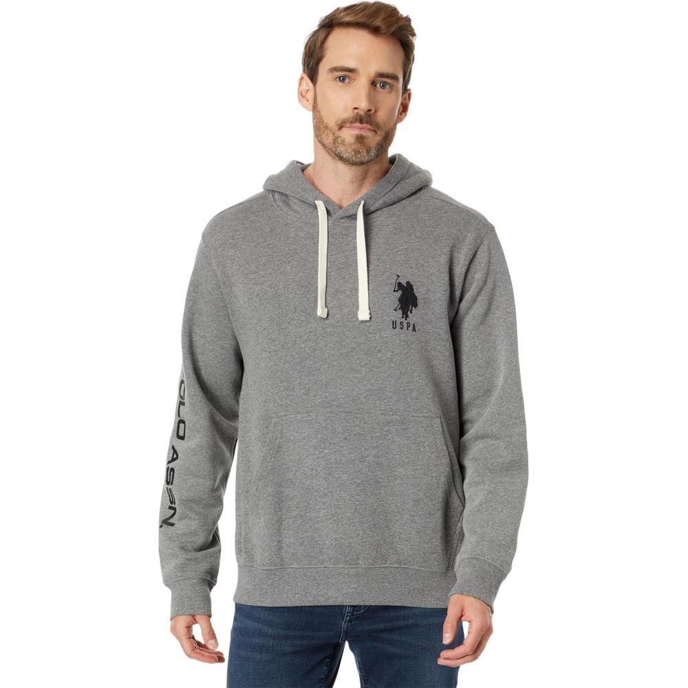 image:imageUS Polo Assn Big Pony Pullover Fleece Hoodie Campus Heather Gray 2XL