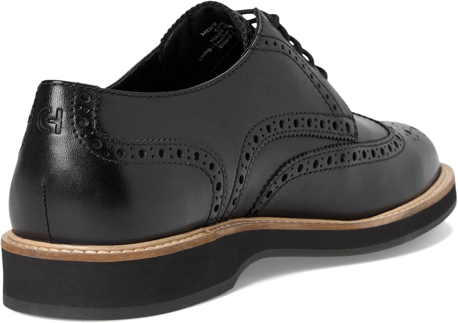 image:imageCole Haan Mens Morse Grand WingtipBlackBlackGray Pinstripe