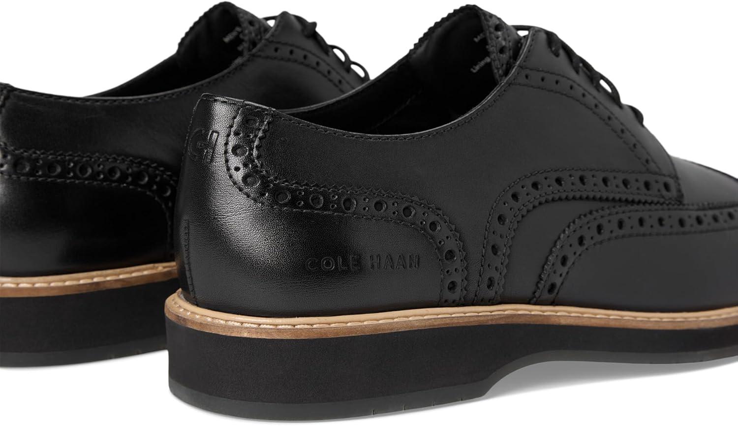 image:imageCole Haan Mens Morse Grand WingtipBlackBlackGray Pinstripe