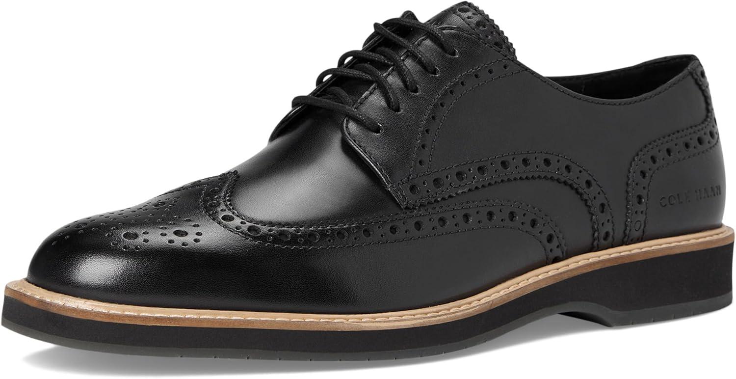 image:imageCole Haan Mens Morse Grand WingtipBlackBlackGray Pinstripe