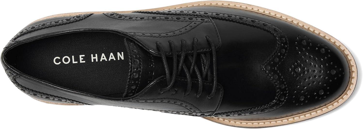 image:imageCole Haan Mens Morse Grand WingtipBlackBlackGray Pinstripe