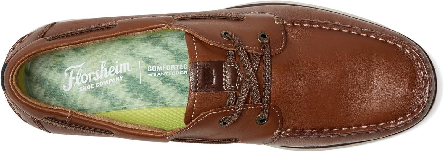 image:imageFlorsheim Tropics Moc Toe Elastic Lace Boat Shoe Mens Slip OnCognac