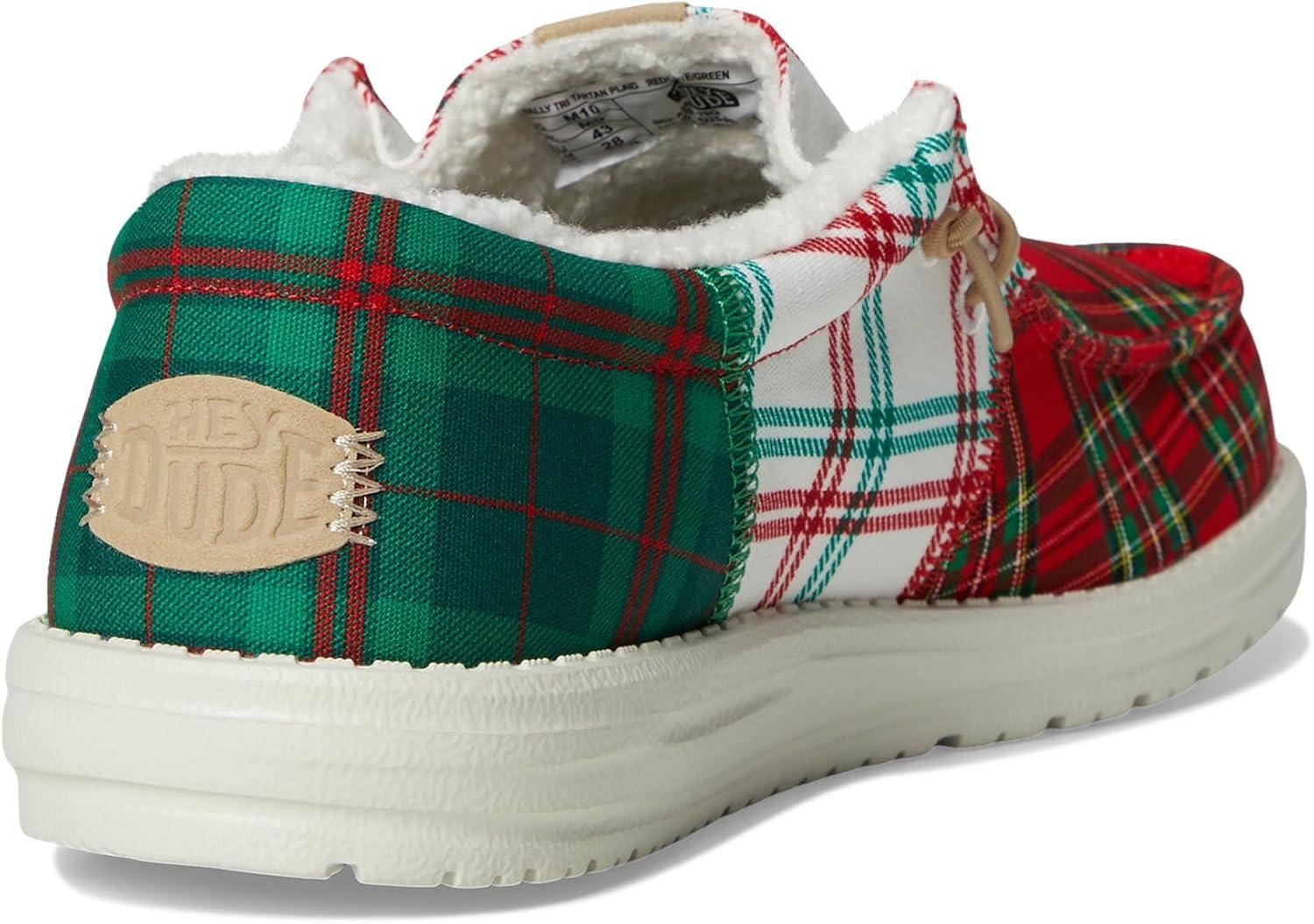 image:imageHey Dude Mens Wally Tri Tartan PlaidRedWhiteGreen