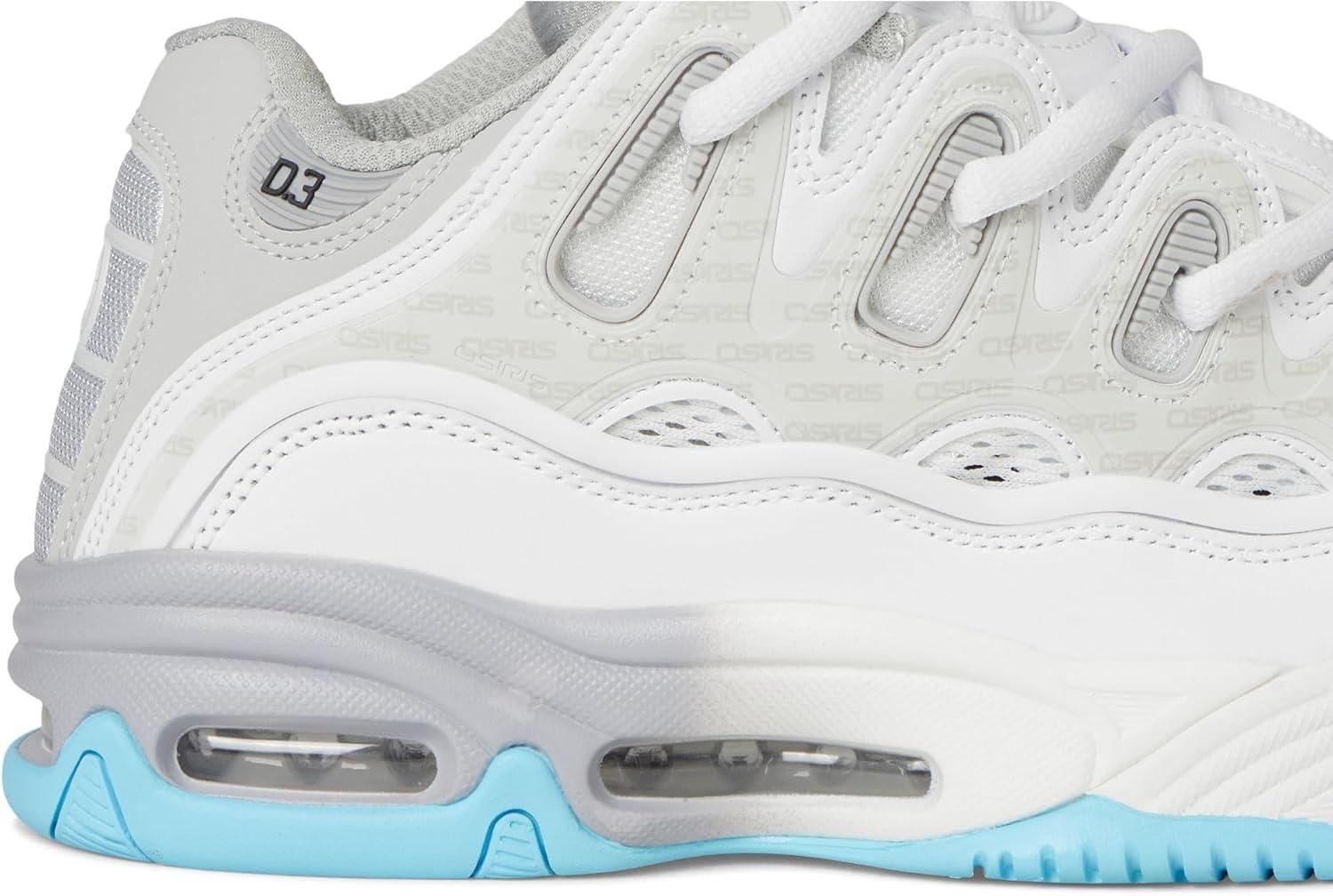image:imageOsiris Mens D3 2001 Skate ShoeWhiteGreyBaby Blue