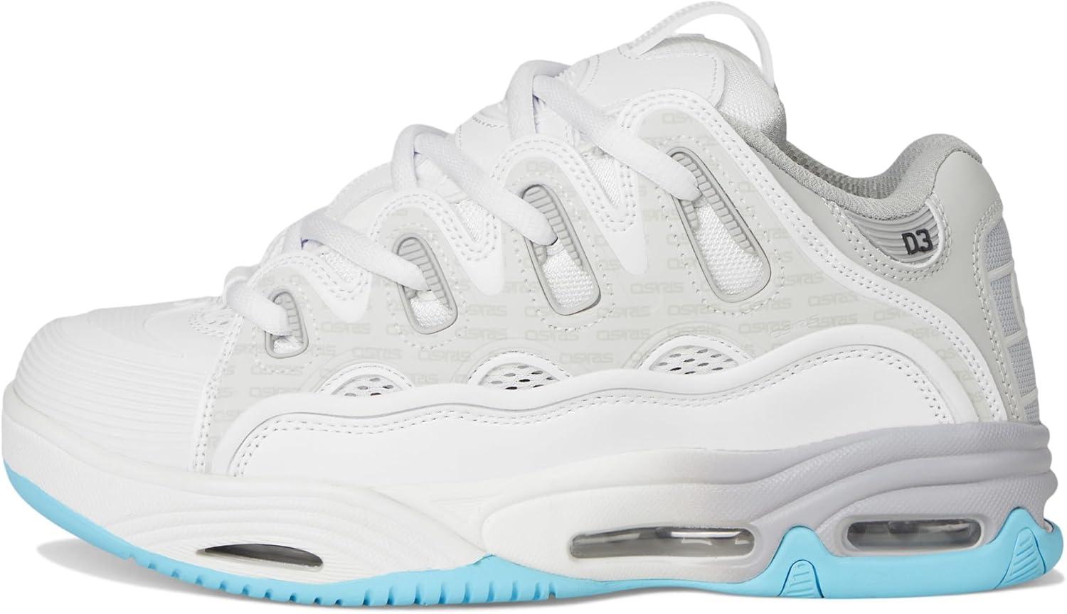 image:imageOsiris Mens D3 2001 Skate ShoeWhiteGreyBaby Blue