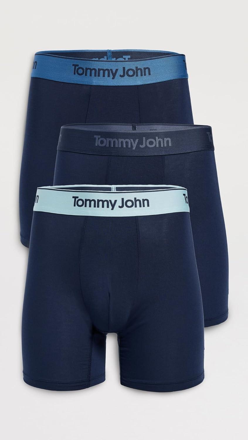 image:imageTommy John mens 3pack Second Skin Modal Boxer BriefDress Blues WHigh Tide Dress Blues and Blue Elixir Wb