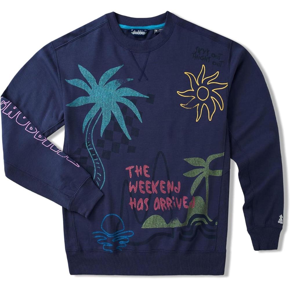 image:imageChubbies mens The Sketchy Soft Terry CrewneckNavy