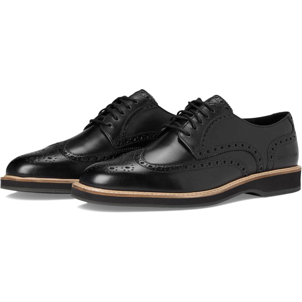 image:imageCole Haan Mens Morse Grand WingtipBlackBlackGray Pinstripe