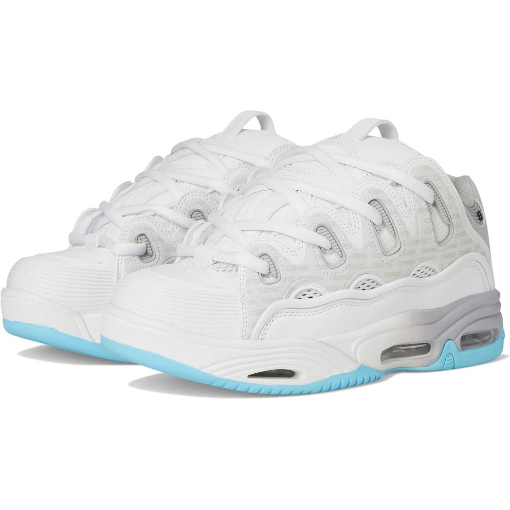 image:imageOsiris Mens D3 2001 Skate ShoeWhiteGreyBaby Blue
