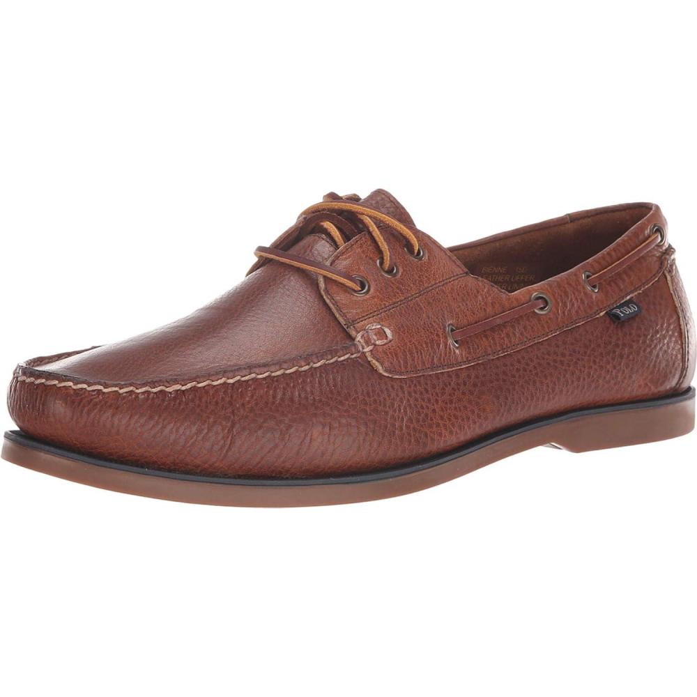 image:imagePOLO RALPH LAUREN Mens Bienne Tumbled Leather Boat ShoesTan Oiled Tumbled Leather