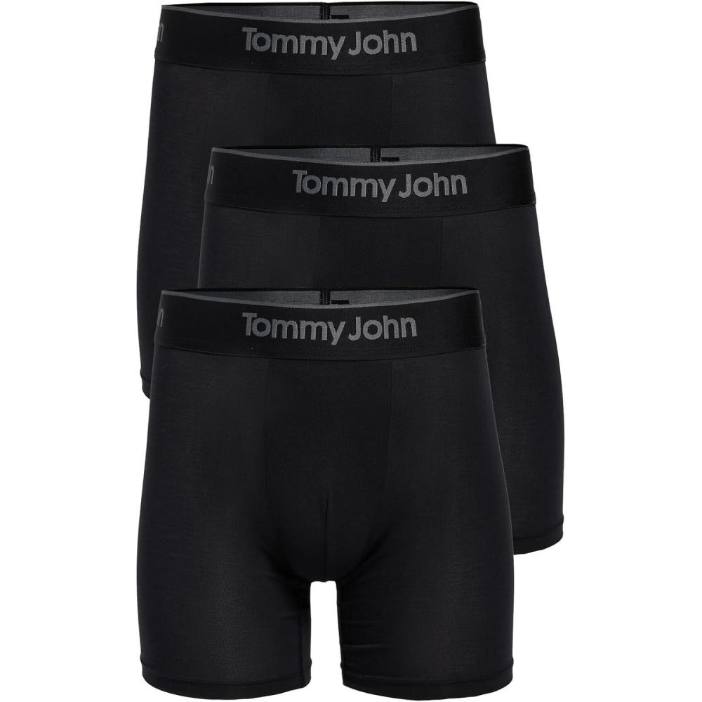 image:imageTommy John mens 3pack Second Skin Modal Boxer BriefBlack