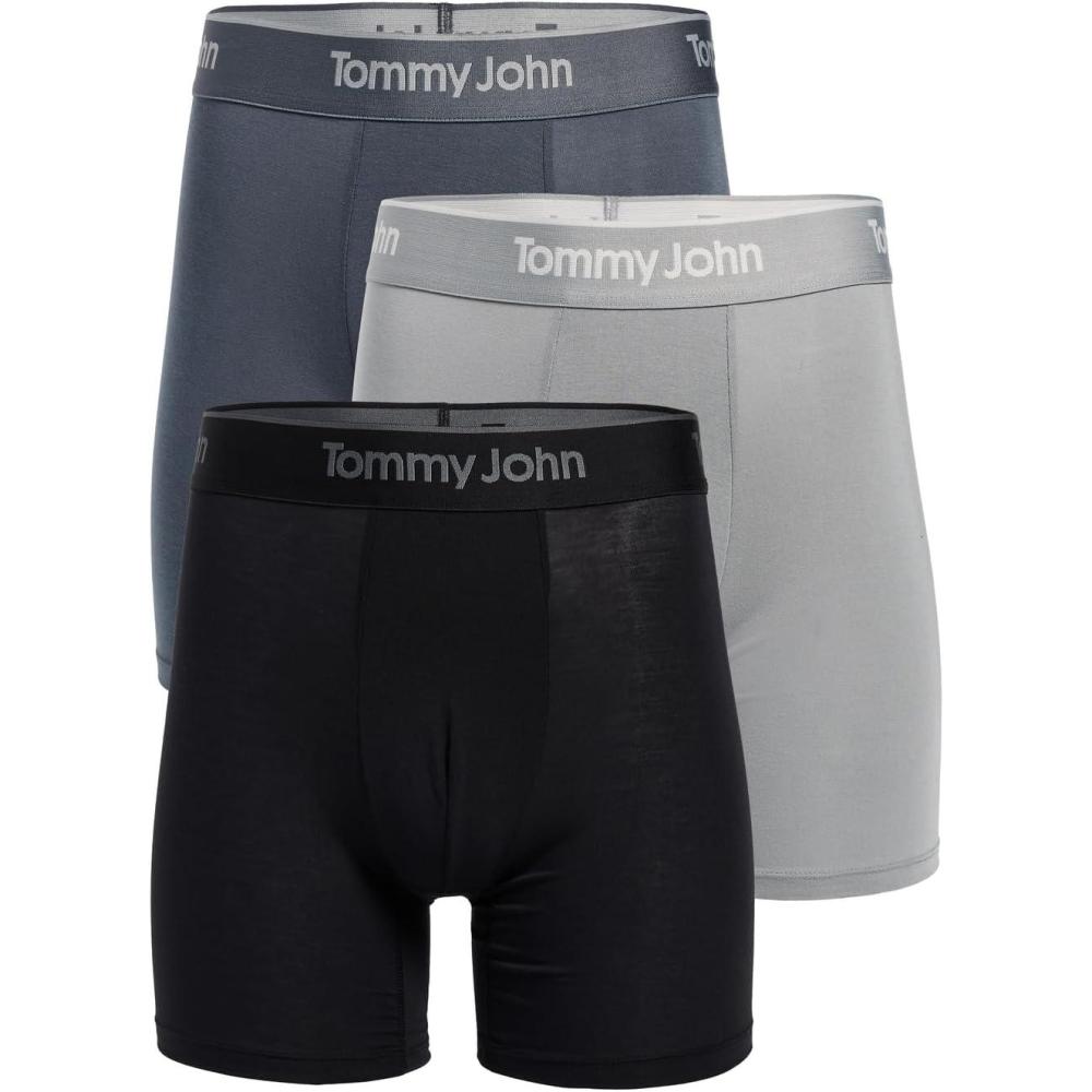 image:imageTommy John mens 3pack Second Skin Modal Boxer BriefBlackTurbulenceMonument