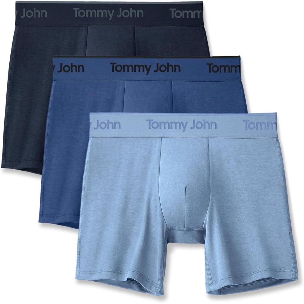 image:imageTommy John mens 3pack Second Skin Modal Boxer BriefDress BluesBlue Quartz Dutch Canal