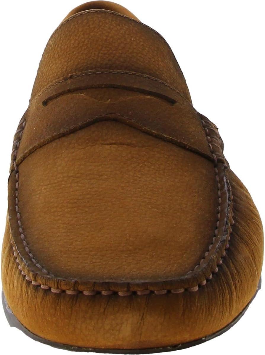 image:imageMens Leather Casual Slip On Penny LoafersHavana Nobuck Grainy