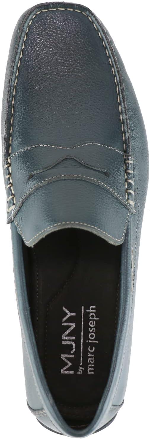 image:imageMens Leather Casual Slip On Penny LoafersNavy Grainy
