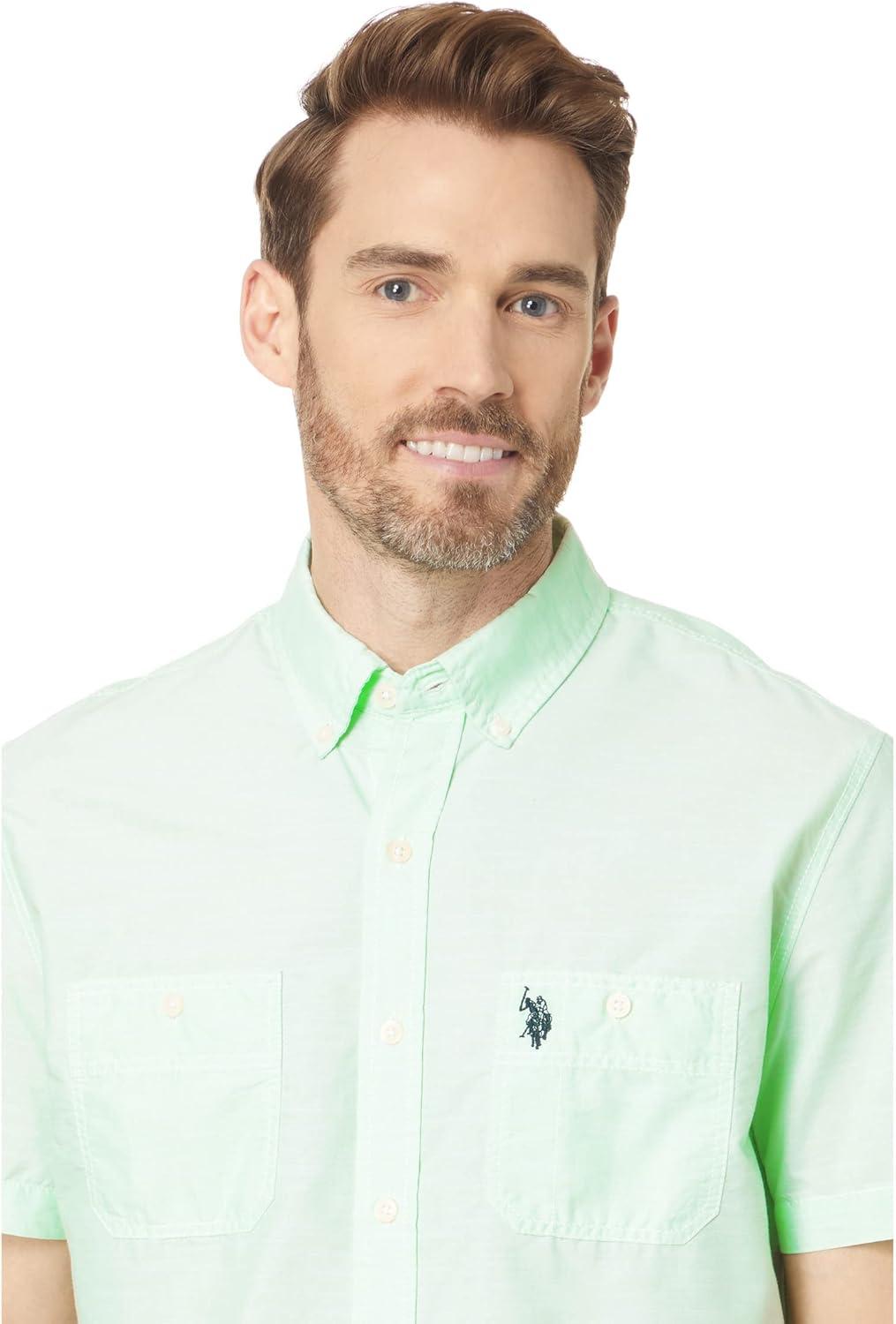image:imageSHORT SLEEVE SLUB WOVEN SHIRTPatina Green